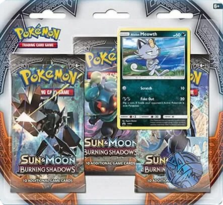 Burning Shadows: Alolan Meowth 3-Pack Blister