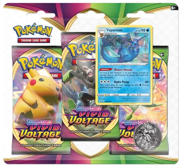 Vivid Voltage: Vaporeon 3-Pack Blister