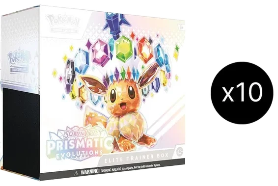Prismatic Evolutions 10 Elite Trainer Box Case