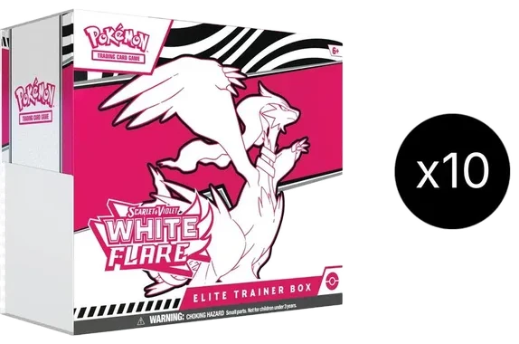 White Flare 10 Elite Trainer Box Case