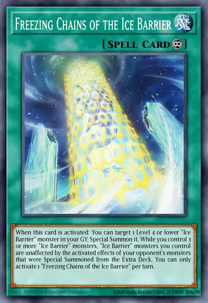 Freezing Chains of the Ice Barrier