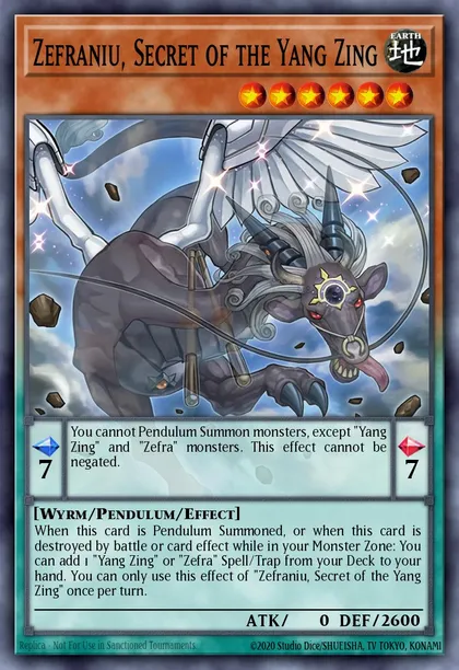 Zefraniu, Secret of the Yang Zing